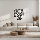 Patchwork Bunny Metal Wall Art – Whimsical Silhouette Design for Cozy Spaces- KAF693