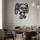 Patchwork Bunny Metal Wall Art – Whimsical Silhouette Design for Cozy Spaces- KAF693