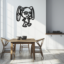 Patchwork Bunny Metal Wall Art – Whimsical Silhouette Design for Cozy Spaces- KAF693