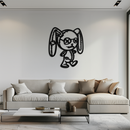 Patchwork Bunny Metal Wall Art – Whimsical Silhouette Design for Cozy Spaces- KAF693