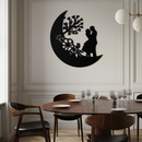 : Lovers on the Moon Metal Wall Art – Romantic Silhouette for Dreamy Interiors- KAF695