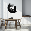 : Lovers on the Moon Metal Wall Art – Romantic Silhouette for Dreamy Interiors- KAF695