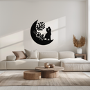 : Lovers on the Moon Metal Wall Art – Romantic Silhouette for Dreamy Interiors- KAF695