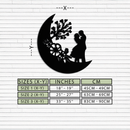 : Lovers on the Moon Metal Wall Art – Romantic Silhouette for Dreamy Interiors- KAF695