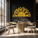Half Sunflower Metal Wall Art – Nature-Inspired Floral Silhouette for Bright Interiors- KAF696