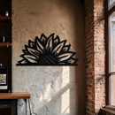 Half Sunflower Metal Wall Art – Nature-Inspired Floral Silhouette for Bright Interiors- KAF696