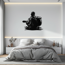 Guitar Boy Metal Wall Art – Musical Silhouette Design for Kids’ Rooms and Music Corners- KAF697