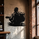 Guitar Boy Metal Wall Art – Musical Silhouette Design for Kids’ Rooms and Music Corners- KAF697