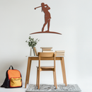 Female Golfer Metal Wall Art – Elegant Sports Silhouette for Modern Spaces- KAF698
