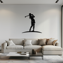 Female Golfer Metal Wall Art – Elegant Sports Silhouette for Modern Spaces- KAF698
