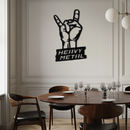 Heavy Metal Hand Sign Metal Wall Art – Bold Rock-Inspired Décor for Music Lovers- KAF700