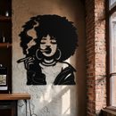 Afro Woman Smoking Silhouette Metal Wall Art – Bold Statement Decor- KAF701