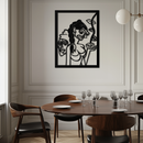 Abstract Tribal Faces with Floral Elements Modern Metal Wall Art Panel- KAF703