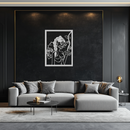 Abstract Tribal Faces with Floral Elements Modern Metal Wall Art Panel- KAF703