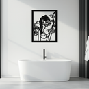 Abstract Tribal Faces with Floral Elements Modern Metal Wall Art Panel- KAF703