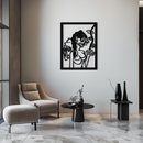 Abstract Tribal Faces with Floral Elements Modern Metal Wall Art Panel- KAF703