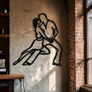 Passionate Dance Metal Wall Art – Romantic Couple Silhouette Home Decor- KAF705
