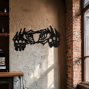 Wild Claws and Eyes Metal Wall Art – Fierce Animal Scratch Silhouette Design- KAF707