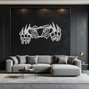 Wild Claws and Eyes Metal Wall Art – Fierce Animal Scratch Silhouette Design- KAF707