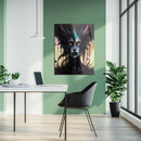 Dripping Shadow Queen Glass Wall Art – Gothic Fantasy Portrait with Abstract Paint-KAFCD013