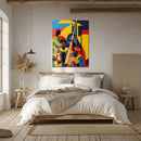 Colorful Jazz Musicians Glass Wall Art – Bold Abstract UV Print for Music Lovers-KAFCD022