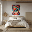 Astronaut Gateway to Saturn Glass Wall Art – Futuristic Sci-Fi UV Print Design-KAFCD023