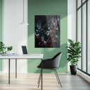 Cyberpunk Cityscape Glass Wall Art – Neon Lit Futuristic Skyline UV Print-KAFCD031