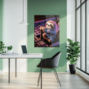 Astronaut Sloth Glass Wall Art – Cute Space Explorer UV Print Design-KAFCD047