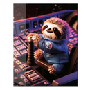Astronaut Sloth Glass Wall Art – Cute Space Explorer UV Print Design-KAFCD047