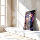 Astronaut Sloth Glass Wall Art – Cute Space Explorer UV Print Design-KAFCD047