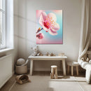 Cherry Blossom Close-Up Glass Wall Art – Soft Pink Floral UV Print-KAFCD048