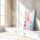 Cherry Blossom Close-Up Glass Wall Art – Soft Pink Floral UV Print-KAFCD048