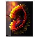 Abstract Fire Petal Bloom Glass Wall Art – Glowing Floral UV Print Design-KAFCD050