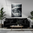 Black and White Palace Cityscape Glass Wall Art – Architectural UV Print Design-KAFCD054