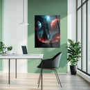 Alien Planet Landscape Glass Wall Art – Sci-Fi Cosmic UV Print Design-KAFCD055