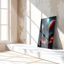 Alien Planet Landscape Glass Wall Art – Sci-Fi Cosmic UV Print Design-KAFCD055