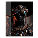 Futuristic Black Diva Portrait UV Glass Wall Art – Opulent Cyber Couture Aesthetic-KAFCD073