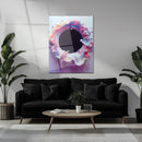 Abstract Colorful Void Swirl – Vibrant UV Glass Wall Art with 3D Paint Effect-KAFCD079