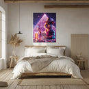Cowboy Hamster Poker Night – Neon UV Glass Wall Art for Game Room Vibes-KAFCD088