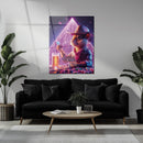 Cowboy Hamster Poker Night – Neon UV Glass Wall Art for Game Room Vibes-KAFCD088
