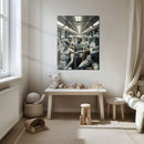 Classical Commuters UV Glass Wall Art – Greek Sculptures on a Subway Ride - KAFCD092