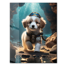 Adventure Puppy Portrait – Cute Explorer Dog UV Glass Wall Art for Pet Lovers - KAFCD110