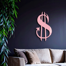 Pink Devil Dollar Symbol Metal Wall Art – Bold Statement Decor - KAFGP001