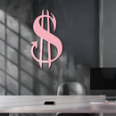 Pink Devil Dollar Symbol Metal Wall Art – Bold Statement Decor - KAFGP001
