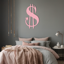 Pink Devil Dollar Symbol Metal Wall Art – Bold Statement Decor - KAFGP001
