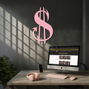Pink Devil Dollar Symbol Metal Wall Art – Bold Statement Decor - KAFGP001