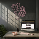 Pink Treble Clef with Sunflowers Metal Wall Art – Musical Floral Decor - KAFGP002