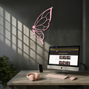 Pink Butterfly Wing Metal Wall Art – Elegant Nature-Inspired Decor - KAFGP003
