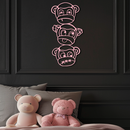Pink Three Monkeys Metal Wall Art – Playful See No Evil, Hear No Evil, Speak No Evil Design - KAFGP004