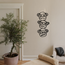 Pink Three Monkeys Metal Wall Art – Playful See No Evil, Hear No Evil, Speak No Evil Design - KAFGP004